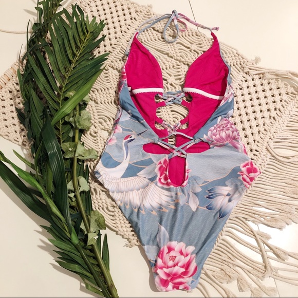 ISABELLA ROSE PURPLE & PINK ONE PIECE BIKINI XS/S - Picture 5 of 8